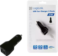 Logilink PA0102 Autós töltő 4.2A (2x USB) Fekete