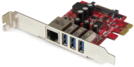 Startech PEXUSB3S3GE PCIe - 3x USB 3.0 - RJ45 Port bővítő