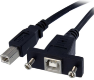 Startech USBPNLBFBM1 USB-B (apa - anya) kábel rögzítővel 0.3m - Fekete