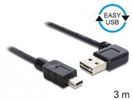 Delock EASY-USB 2.0 -A apa hajlított > USB 2.0 mini apa kábel, 3 m