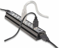 Manhattan Hi-Speed USB 2.0 Hub 10 port + tápegység, fekete