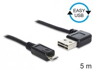 Delock EASY-USB 2.0 -A apa hajlított > USB 2.0 micro-B apa kábel, 5 m