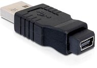 Delock Adapter Gender Changer mini USB-B 5-pin female – USB-A male
