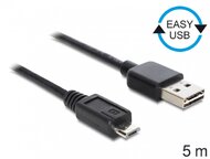 Delock EASY-USB 2.0 -A apa > USB 2.0 micro-B apa kábel, 5 m