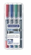 Staedtler Lumocolor Duo 0.6/1.5mm Alkoholos marker készlet 4 szín