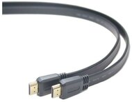 Gembird HDMI V1.4 apa-apa flat kábel aranyozott csatlakozóval 1m, Fekete