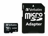 Verbatim Pro 64GB micro SDHC UHS-I CL10 memóriakártya + Adapter