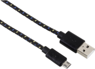Hama 20074 USB 2.0 - micro USB szövetburkolatos kábel 1m - Fekete