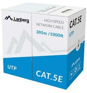 Lanberg UTP solid cable, CCA, cat. 5e, 305m, gray