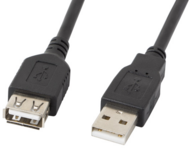 Lanberg CA-USBE-10CC-0018-BK USB-A 2.0 (apa - anya) kábel 1.8m - Fekete
