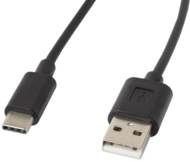 Lanberg CA-USBO-10CC-0018-BK USB-A - USB-C (apa - apa) kábel 1.8m - Fekete