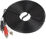 Lanberg 3.5 Jack apa - 2x RCA Sztereó kábel 5m - Fekete
