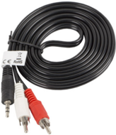 Lanberg 3.5 Jack apa - 2x RCA Sztereó kábel 2m - Fekete