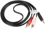 Lanberg 3.5 Jack apa - 2x RCA Sztereó kábel 1.5m - Fekete