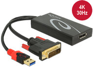 Delock 62596 DisplayPort anya - DVI + USB 3.0 apa adapter - Fekete