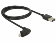 Delock Easy-USB 2.0 Kábel (A apa > Micro-B apa derékszögű) 0.5m - Fekete