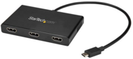 Startech MSTCDP123HD USB-C apa - 3x HDMI anya adapter - Fekete