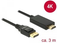 Delock Displayport 1.2 apa > High Speed HDMI-A apa Kábel 3 m Fekete