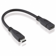 Roline 11.02.9015 USB 3.1 Type-C Hosszabbító Kábel 0.15m - Fekete