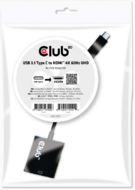 CLUB3D USB 3.1 Type C - HDMI 2.0 UHD adapter - Fekete