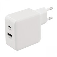 Sweex CH-015WH Hálózati Töltő 2-Kimenet: USB + USB-C (5V / 4.8A) Fehér