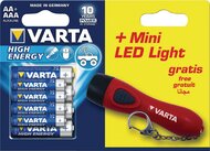 Varta 92400121812 AA Ceruzaelem (8db/csomag) ajándék LED lámpával