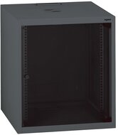 Legrand fali rackszekrény 10" 6U, 362x320x300, antracit, egyrekeszes, üvegajtós, készre szerelet, max: 12 kg