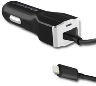 Qoltec 50139 Autós töltő USB-C kábellel (5V / 3A) Fekete