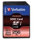 Verbatim SDXC Class 10 UHS-I 256GB memóriakártya