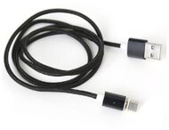 Platinet PUCMPM1 USB apa - mágneses MicroUSB csatlakozóval Adat- és töltőkábel 1.2m - Fekete
