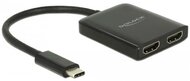 Delock 87719 USB-C apa - 2x HDMI anya adapter - Fekete