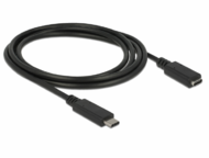 Delock 85534 USB-C apa > USB-C anya Hosszabbító kábel 1.5m - Fekete