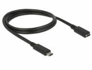 Delock 85533 USB-C apa > USB-C anya Hosszabbító kábel 1.0m - Fekete