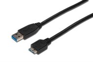 Assmann USB 3.0 microUSB-B összekötő kábel 0.25m - Fekete