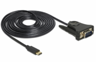 Delock 62964 USB Type-C - Soros (RS-232) DB9 Adapterkábel 1.8m Fekete