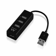 Ewent EW1123 USB 2.0 HUB (4 port) Fekete
