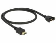 DeLOCK 85463 Panel-rögzíthető HDMI hosszabbító kábel 0.5m - Fekete
