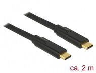 Delock 85527 USB-C (apa - apa) kábel 2m - Fekete