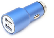 Omega USB 2 portos autós töltő (5V / 2.1A) - Kék