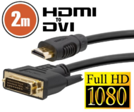 Delight 20380 HDMI apa - DVI-D (Dual Link) apa Kábel 2m Fekete