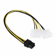 Akasa AK-CB4-6 2x4pin Molex - 6pin PCIe adapter - 10cm