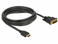 Delock 85655 HDMI - DVI (apa - apa) kábel 3m - Fekete