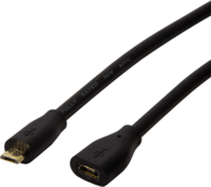 Logilink CU0125 Micro USB (apa - anya) kábel 5m - Fekete