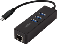 Logilink UA0283 USB 3.0 HUB Ethernettel (3 port) Fekete
