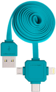 Allocacoc 9003BL/USBC15 3 az 1-ben kábel okostelefonokhoz 1.5m - Kék