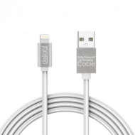 Delight 55442l-WH USB-A apa - Lightning apa LED Adat- és töltőkábel 1m - Fehér
