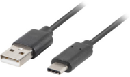 Lanberg USB 2.0-C apa - USB 2.0-A apa Adat- és töltőkábel QC 3.0 1m - Fekete