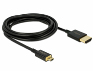 Delock 84784 HDMI apa - MicroHDMI apa Nagysebességű kábel Ethernettel 3m - Fekete