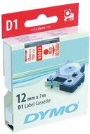 DYMO címke LM D1 alap 12mm piros betű / víztiszta alap