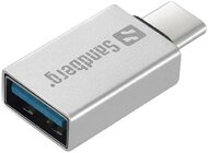 Sandberg 136-24 USB-C apa - USB 3.0-A anya Adapter - Ezüst